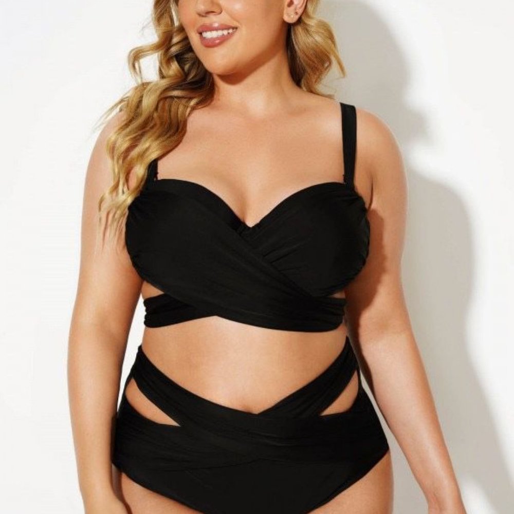 Black Wrap Bikini set